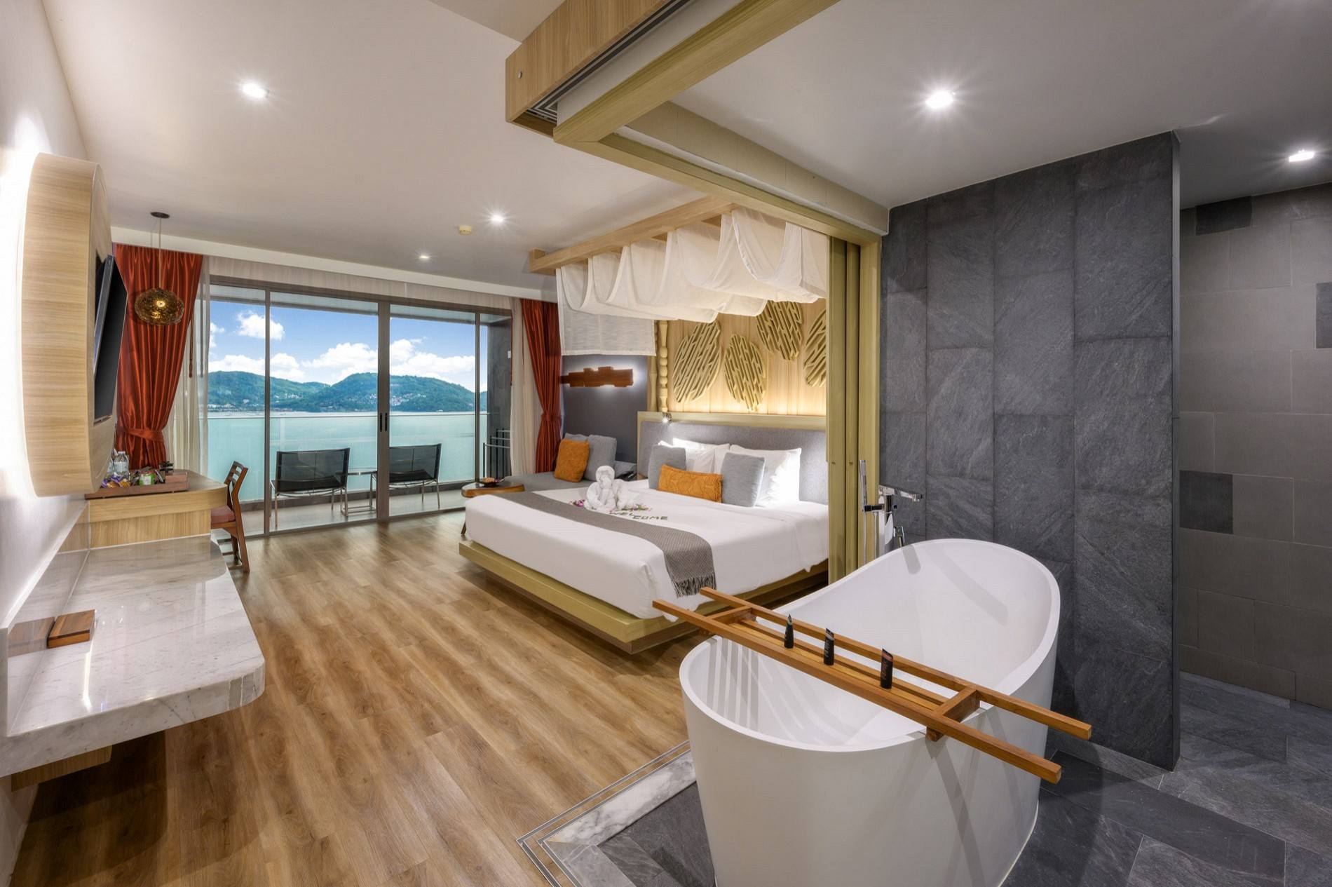 Habitación romance con vista al mar