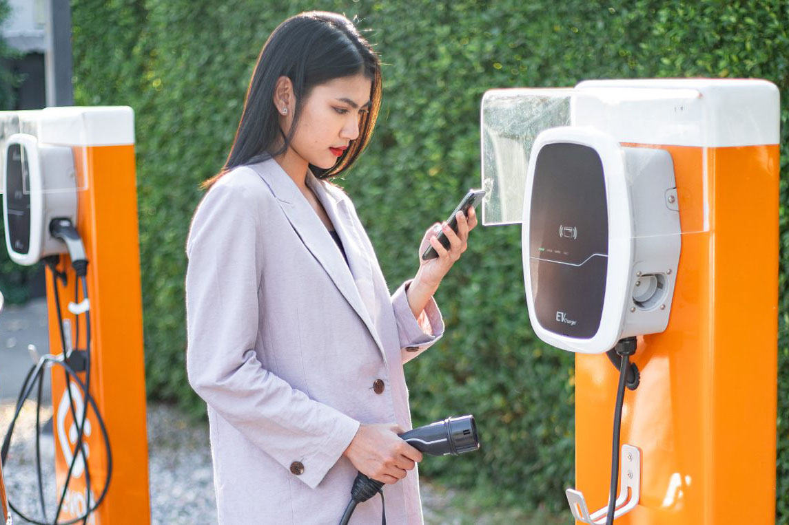 The EV charging station