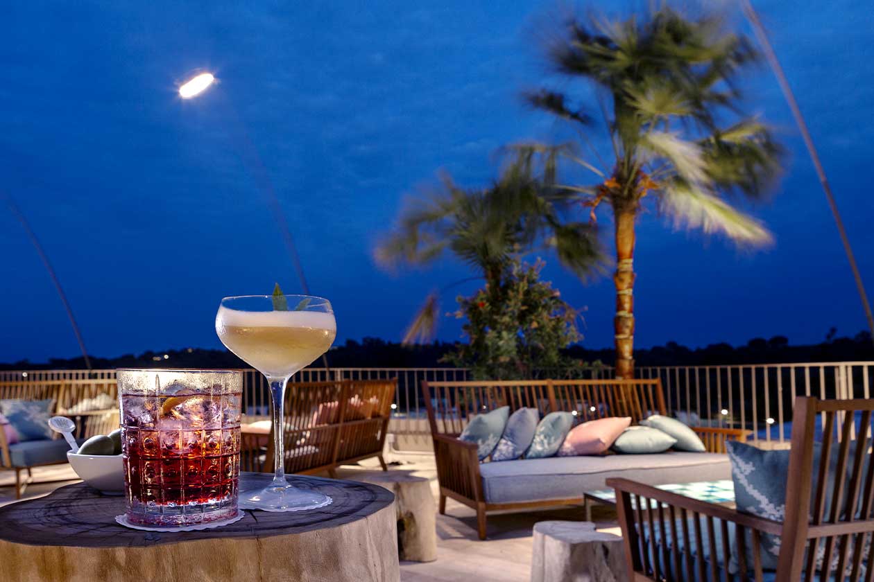 Terraza al atardecer